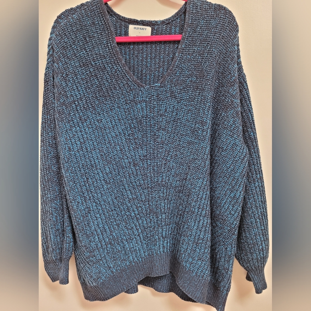 Old Navy V-Neck Blue Marl Sweater